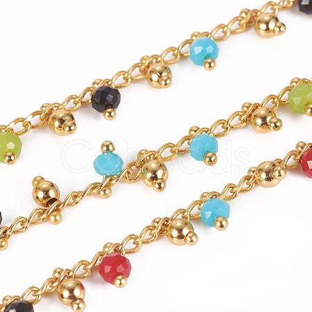 Handmade Glass Beaded Chains CHC-E018-C07-1