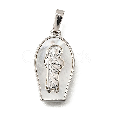 Brass Shell Pendants KK-D328-01P-E-1