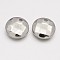 CCB Plastic Charms, Faceted Flat Round, Platinum, 14x5mm, Hole: 2mm