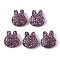 Handmade Polymer Clay Rhinestone Beads, Rabbit, Light Amethyst, PP14(2.0~2.1mm), 21~22x18.5~19.5x9.5mm, Hole: 1.6mm