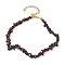 Natural Garnet Anklets, with Alloy Findings, Jewely for Women, 9 inch(22.8cm)