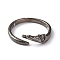 Alloy Wing Open Cuff Ring for Women, Gunmetal, Wide: 2~5mm, Inner Diameter: 18mm