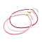 3Pcs Glass Seed Beaded Necklaces Set, Stackable Necklace for Women, Medium Violet Red, 15.94~16.02 inch(40.5~40.7cm)