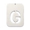 Non-Tarnish 304 Stainless Steel Pendants, Rectangle with Alphabet, Hollow, Letter.G, 32x22x1mm, Hole: 1.5mm