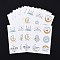 Lesser Bairam Theme Paper Stickers, Self Adhesive Round Sticker Labels, for Envelopes, Bubble Mailers and Bags, Moon Pattern, 13.1~13.3x13.1~13.3cm, 9pcs/sheet, 10 sheets/set, 90pcs/set