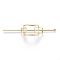 Alloy Hair Sticks, Hollow Hair Ponytail Holder, for DIY Japanese Style Hair Stick Accessories, Geometry, Golden, 43x20x2mm