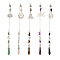 Natural Mixed Gemstone Pointed Dowsing Pendulums, with Stainless Steel Findings, Bullet, 266~274mm