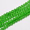 Imitate Austrian Crystal Bicone Glass Beads Strands, Grade AA, Faceted, Spring Green, 4x4mm, Hole: 1mm, about 82~85pcs/srand, 30.5~31cm