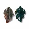 Natural Indian Agate Pendants, Leaf Charms, 41.5x25~26x5mm, Hole: 0.8mm