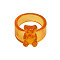 Resin Plain Band Rings, Dark Orange, Inner Diameter: 17mm