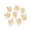 Brass Rhinestone Settings, Flower, Golden, 17x14x5mm, Fit for 1mm rhinestone