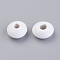 Natural Wood Beads, Dyed, Rondelle, White, 12x6mm, Hole: 3mm, about 2170pcs/500g