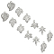 Unicraftale 24Pcs 6 Styles 304 Stainless Steel Pendants, Leaf, Stainless Steel Color, 4pcs/style