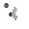 G23 Titanium with Clear Cubic Zirconia Threadless Labrets, Moon, Stainless Steel Color, 8mm, Pin: 1.2mm