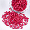 Glass Bugle Beads, Round Hole, Opaque Colours, Cerise, 3~5x1.5~2mm, Hole: 0.8mm, about 15000pcs/bag