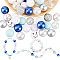 PandaHall Elite 1 Set Mixed Style Acrylic Round Beads Sets, Light Sky Blue, 19~20mm, Hole: 2mm, about 50pcs/bag