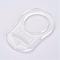 Eco-Friendly Plastic Baby Pacifier Holder Ring, Clear, 48x32x3mm, Hole: 22mm