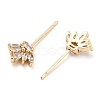 Brass Micro Cubic Zirconia Crown Head Pins KK-Q789-19G-2