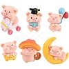 1Set Resin Pig Display Decoration AJEW-FS0001-25-1