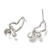 Brass Stud Earring Findings KK-K388-13P-2