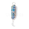 3Pcs 3 Styles Electroplated Natural Quartz Crystal Pointed Copper Wire Wrapped Pendants PALLOY-JF03767-01-3