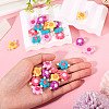 30Pcs 5 Colors Acrylic Beaded Connector Charms PALLOY-TAC0195-6