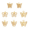 8Pcs 4 Styles Brass Micro Pave Cubic Zirconia Pendants KK-TA0002-33-1