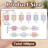 100Pcs Crackle Glass Cube Connectors Charms PALLOY-HY00066-2