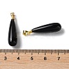 Natural Obsidian Teardrop Pendants G-Q005-03G-01-3