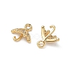 Brass Micro Pave Clear Cubic Zirconia Charms KK-P355-05G-2