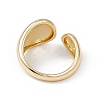 Rack Plating Brass Teardrop Open Cuff Ring for Women RJEW-B043-17-2
