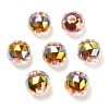 Two Tone UV Plating Rainbow Iridescent Acrylic Beads TACR-D010-06F-2