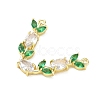 Brass Micro Pave Cubic Zirconia Connector Charms CU-CBA5B4D-03G-02-2