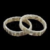Natural White Shell Rectangle Beaded Stretch Bracelets BJEW-N030-01A-1