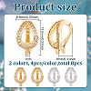 8Pcs 2 Colors Brass Micro Pave Clear Cubic Zirconia Twister Clasp FIND-BC0004-03-2