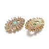 Brass Micro Pave Cubic Zirconia Links KK-F821-11G-2