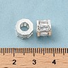 Rack Plating Brass Micro Pave Cubic Zirconia European Beads KK-F866-09S-4
