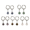 Natuarl Mixed Stone Round Hoop Earrings EJEW-JE06593-2