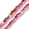 Electroplate Glass Beads Strands GLAA-E036-04E-1