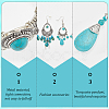 ANATTASOUL 2 Sets 2 Style Synthetic Turquoise Teardrop Lariat Necklace & Chandelier & Oval Beaded Stretch Bracelet SJEW-AN0001-02-3