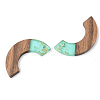Transparent Resin & Walnut Wood Pendants RESI-S389-007A-B02-2