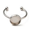 Tarnish Resistant 304 Stainless Steel Open Cuff Ring Findings STAS-H215-01A-P-2