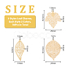 DICOSMETIC 36Pcs 6 Style Brass Filigree Big Pendants KK-DC0002-96-2