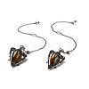 Natural Tiger Eye Triangle Dowsing Pendulum Pendants G-G022-01AS-04-1