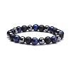 Round Stone Beads Stretch Bracelets BJEW-JB07259-02-1