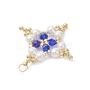 Glass Seed Beaded Star Pendants PALLOY-MZ01165-02-4