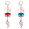 WADORN 2Pcs 2 Colors Cute Fox Rhinestones Pendant Keychain KEYC-WR0001-41-1