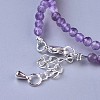 Natural Amethyst Beaded Necklaces NJEW-K114-B-A21-3