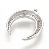 Brass Micro Pave Cubic Zirconia Pendants ZIRC-G107-05P-2