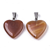 Heart Natural Carnelian Pendants X-G-Q438-17-2